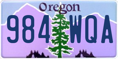OR license plate 984WQA