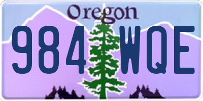 OR license plate 984WQE