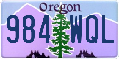 OR license plate 984WQL