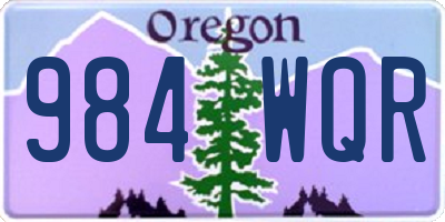 OR license plate 984WQR