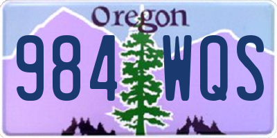 OR license plate 984WQS