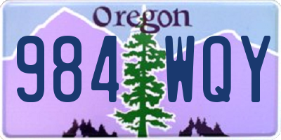 OR license plate 984WQY