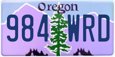 OR license plate 984WRD