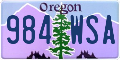 OR license plate 984WSA