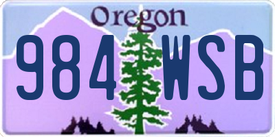 OR license plate 984WSB