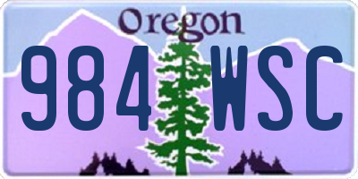 OR license plate 984WSC
