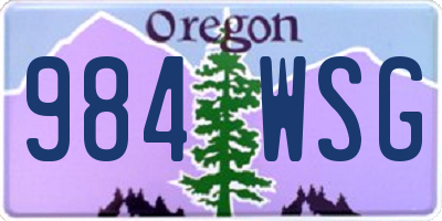 OR license plate 984WSG