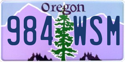 OR license plate 984WSM