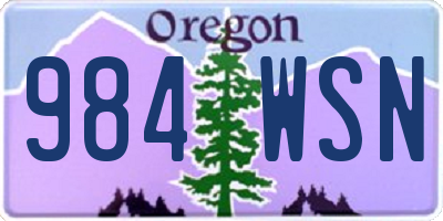 OR license plate 984WSN
