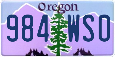 OR license plate 984WSO