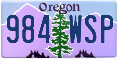 OR license plate 984WSP