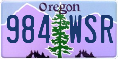 OR license plate 984WSR