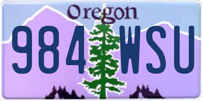 OR license plate 984WSU