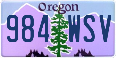 OR license plate 984WSV