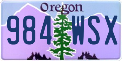 OR license plate 984WSX
