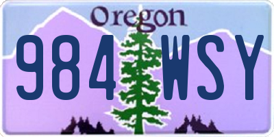 OR license plate 984WSY