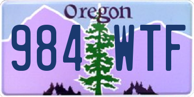 OR license plate 984WTF