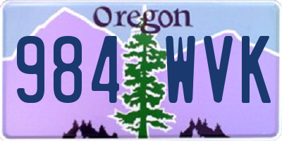 OR license plate 984WVK