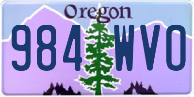 OR license plate 984WVO