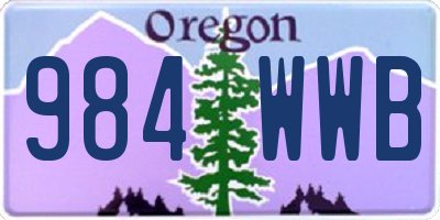OR license plate 984WWB