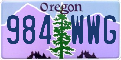 OR license plate 984WWG