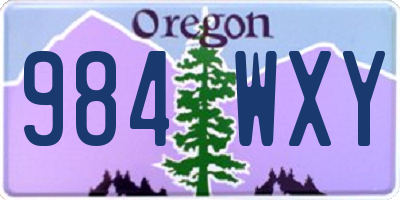 OR license plate 984WXY