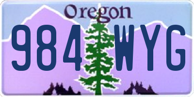 OR license plate 984WYG
