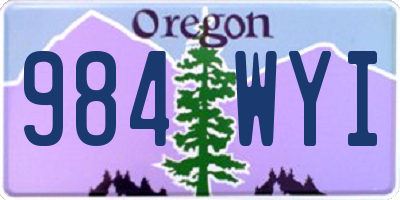 OR license plate 984WYI