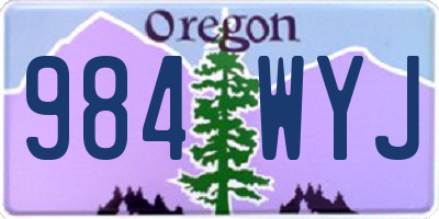 OR license plate 984WYJ
