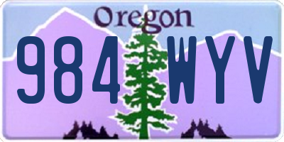 OR license plate 984WYV
