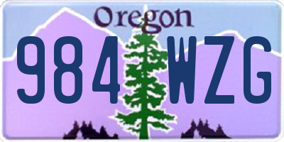 OR license plate 984WZG