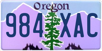 OR license plate 984XAC