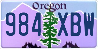 OR license plate 984XBW