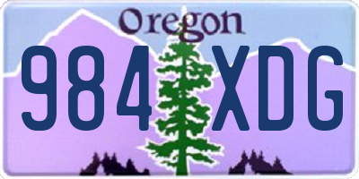 OR license plate 984XDG