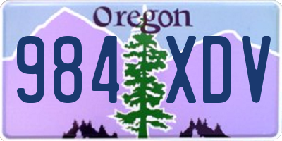 OR license plate 984XDV