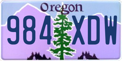 OR license plate 984XDW