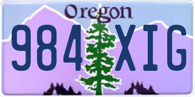 OR license plate 984XIG