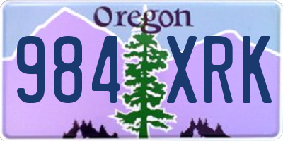 OR license plate 984XRK