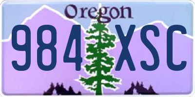 OR license plate 984XSC