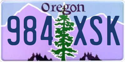 OR license plate 984XSK