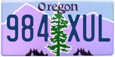 OR license plate 984XUL