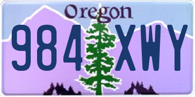OR license plate 984XWY