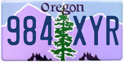 OR license plate 984XYR