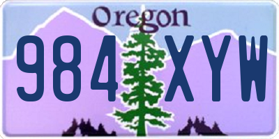 OR license plate 984XYW