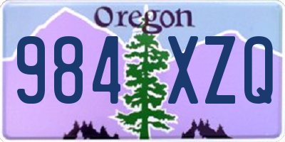 OR license plate 984XZQ