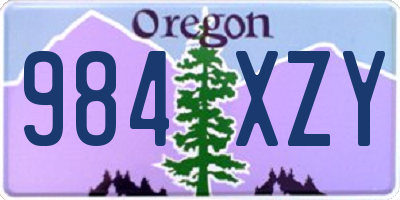 OR license plate 984XZY