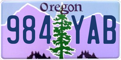 OR license plate 984YAB