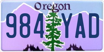 OR license plate 984YAD