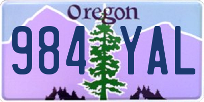 OR license plate 984YAL