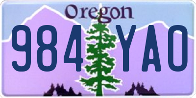 OR license plate 984YAO